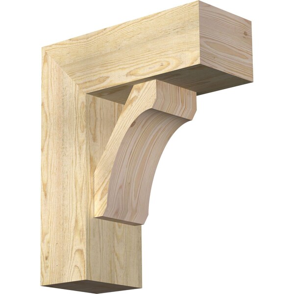 Ekena Millwork Legacy Block Rough Sawn Bracket w/ Offset Brace, Douglas Fir, 8"W x 20"D x 24"H BKT0806X20X24LEC05RDF - main